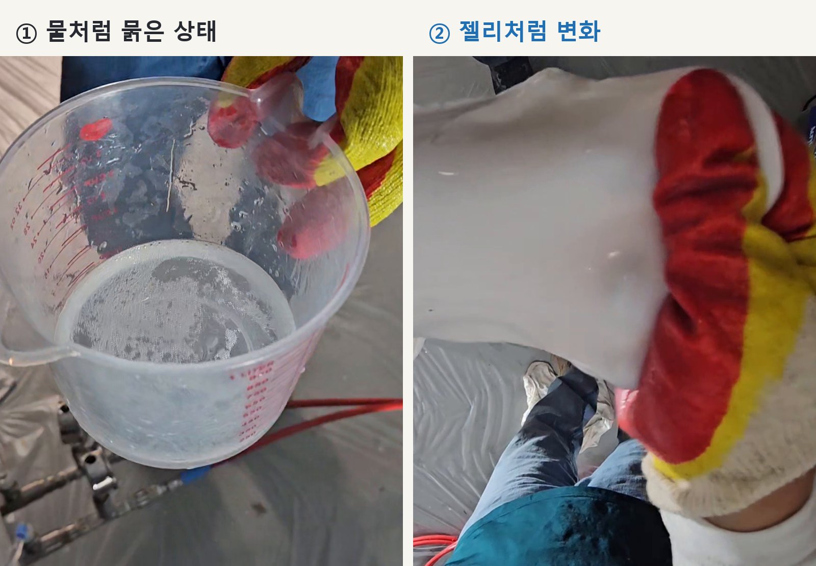 아크릴겔 물에서젤리로 반응